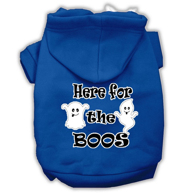 Here for the Boos Screenprint Dog Hoodie Blue L